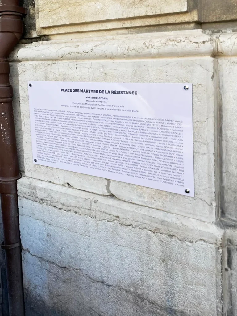 Fabrication de la plaque inaugurale de la place des Martyrs de la Résistance pour SA3M à Montpellier