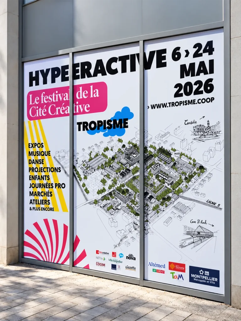 Habillage de vitrine en adhésif imprimé pour Altemed à Montpellier