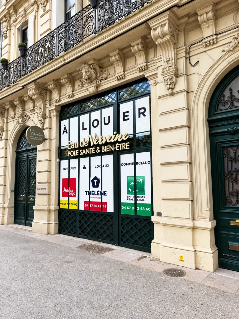 Habillage complet de vitrine en adhésif imprimé pour BNP Paribas à Montpellier